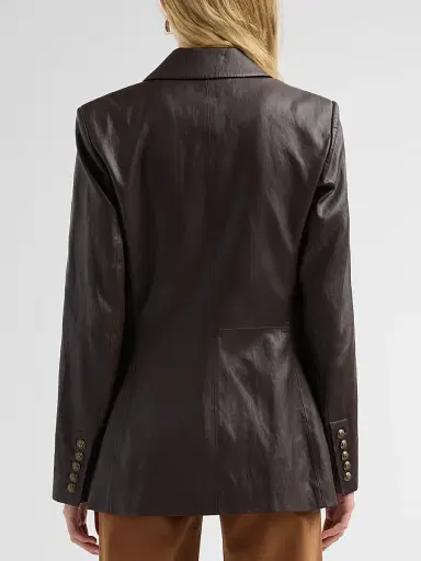 Kobi Halperin Women's Alyson Faux-Leather Double-Breasted Jacket | Thumbnail 3 Kobi Halperin Women's Alyson Faux-Leather Double-Breasted Jacket | Thumbnail 3