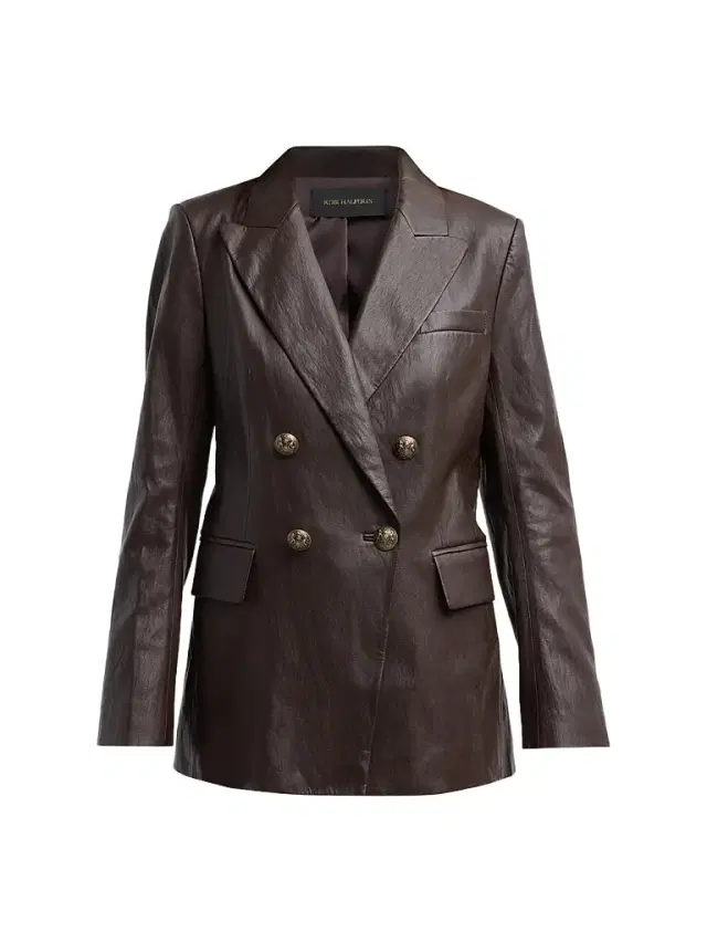 Women's Alyson Faux-Leather Double-Breasted Jacket Women's Alyson Faux-Leather Double-Breasted Jacket