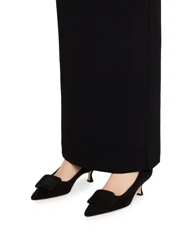Manolo Blahnik Women's Maysale 50MM Buckle-Detail Suede Pumps | Thumbnail 2 Manolo Blahnik Women's Maysale 50MM Buckle-Detail Suede Pumps | Thumbnail 2