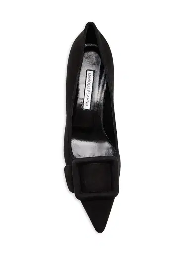 Manolo Blahnik Women's Maysale 50MM Buckle-Detail Suede Pumps | Thumbnail 5 Manolo Blahnik Women's Maysale 50MM Buckle-Detail Suede Pumps | Thumbnail 5