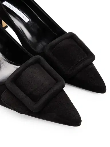 Manolo Blahnik Women's Maysale 50MM Buckle-Detail Suede Pumps | Thumbnail 6 Manolo Blahnik Women's Maysale 50MM Buckle-Detail Suede Pumps | Thumbnail 6