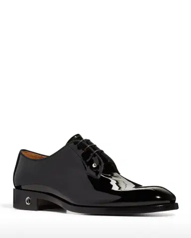 Christian Louboutin Men's Chambeliss Patent Red-Sole Oxfords | Thumbnail 2 Christian Louboutin Men's Chambeliss Patent Red-Sole Oxfords | Thumbnail 2