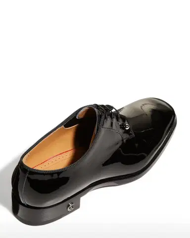 Christian Louboutin Men's Chambeliss Patent Red-Sole Oxfords | Thumbnail 3 Christian Louboutin Men's Chambeliss Patent Red-Sole Oxfords | Thumbnail 3