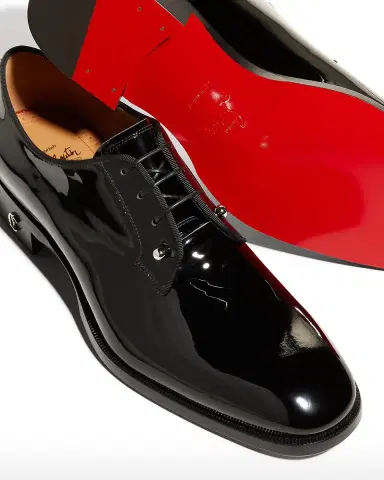 Christian Louboutin Men's Chambeliss Patent Red-Sole Oxfords | Thumbnail 4 Christian Louboutin Men's Chambeliss Patent Red-Sole Oxfords | Thumbnail 4