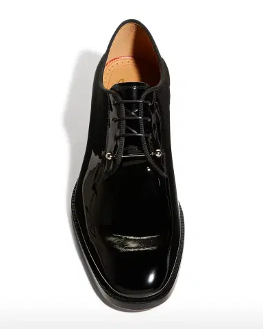 Christian Louboutin Men's Chambeliss Patent Red-Sole Oxfords | Thumbnail 5 Christian Louboutin Men's Chambeliss Patent Red-Sole Oxfords | Thumbnail 5