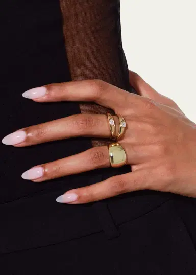 Lana 14K Gold Skinny Curved Emerald-Cut Diamond Ring | Thumbnail 2 Lana 14K Gold Skinny Curved Emerald-Cut Diamond Ring | Thumbnail 2