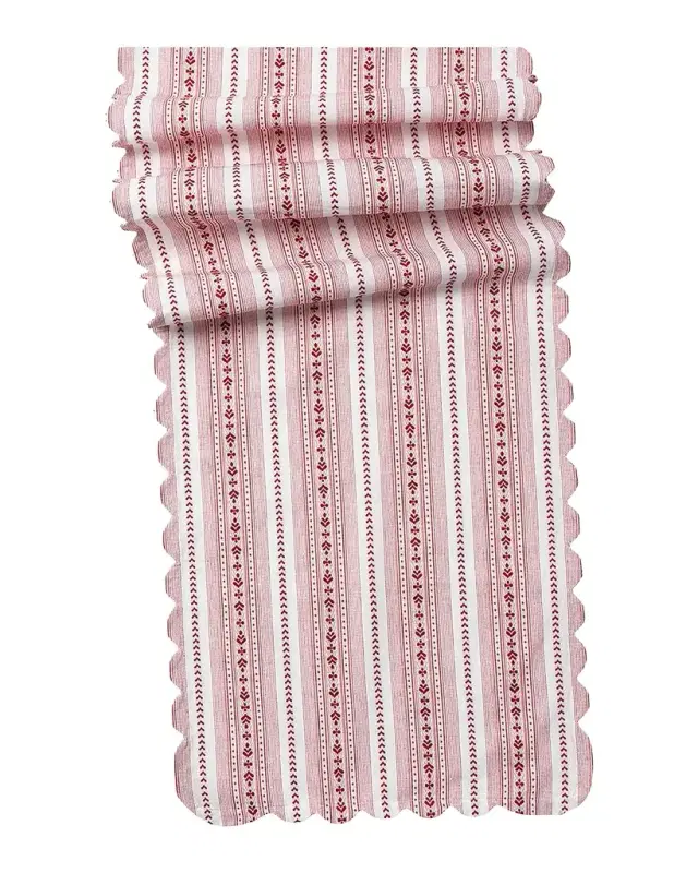 Villa Stripe Ruby 18" x 90" Table Runner Villa Stripe Ruby 18" x 90" Table Runner