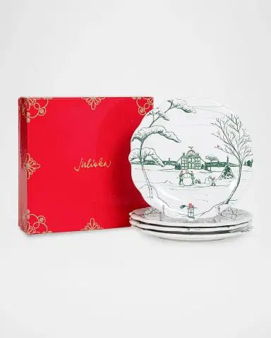 Juliska Country Estate Winter Frolic Party Plate Assorted, Set of 4 Evergreen | Thumbnail 2 Juliska Country Estate Winter Frolic Party Plate Assorted, Set of 4 Evergreen | Thumbnail 2