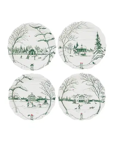 Juliska Country Estate Winter Frolic Party Plate Assorted, Set of 4 Evergreen | Thumbnail 1 Juliska Country Estate Winter Frolic Party Plate Assorted, Set of 4 Evergreen | Thumbnail 1