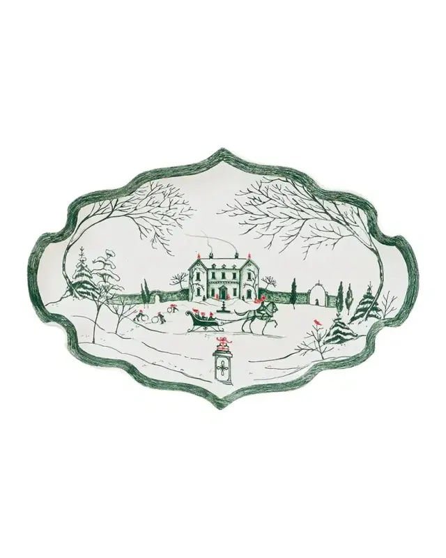 Country Estate Winter Frolic 7" Tray, Evergreen Country Estate Winter Frolic 7" Tray, Evergreen
