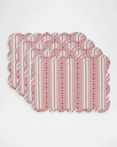 Juliska Villa Stripe Quilted Red Placemats, Set of 4 | Thumbnail 2 Juliska Villa Stripe Quilted Red Placemats, Set of 4 | Thumbnail 2
