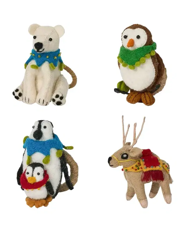 Berry & Thread North Pole Assorted Animal Napkin Rings, Set of 4 Berry & Thread North Pole Assorted Animal Napkin Rings, Set of 4