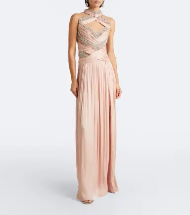 Costarellos Avalia draped embellished georgette bustier gown | Thumbnail 5 Costarellos Avalia draped embellished georgette bustier gown | Thumbnail 5