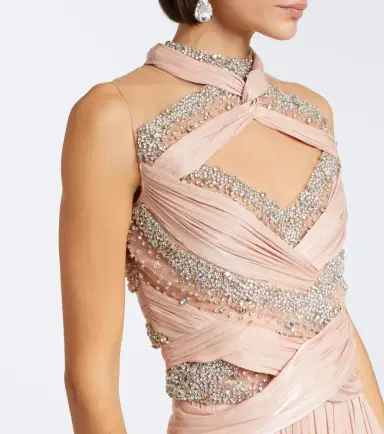 Costarellos Avalia draped embellished georgette bustier gown | Thumbnail 6 Costarellos Avalia draped embellished georgette bustier gown | Thumbnail 6