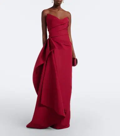 MONIQUE LHUILLIER Asymmetric draped silk bustier gown | Thumbnail 6 MONIQUE LHUILLIER Asymmetric draped silk bustier gown | Thumbnail 6