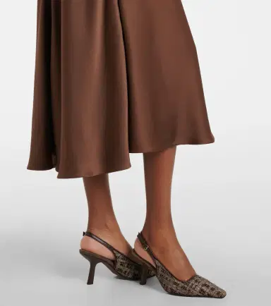 Brunello Cucinelli Monili satin midi dress | Thumbnail 3 Brunello Cucinelli Monili satin midi dress | Thumbnail 3