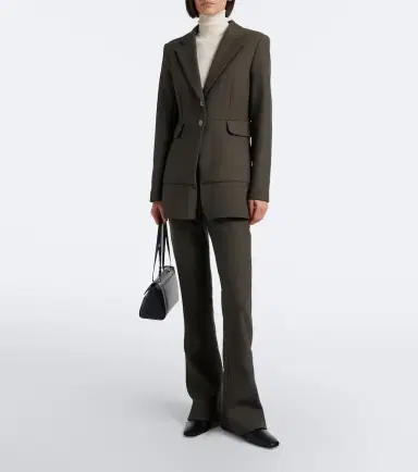 Proenza Schouler Maera ruffled wool-blend blazer | Thumbnail 2 Proenza Schouler Maera ruffled wool-blend blazer | Thumbnail 2