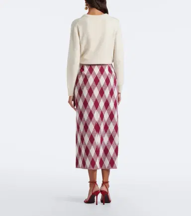 Oscar de la Renta Argyle wool-blend pencil skirt | Thumbnail 3 Oscar de la Renta Argyle wool-blend pencil skirt | Thumbnail 3