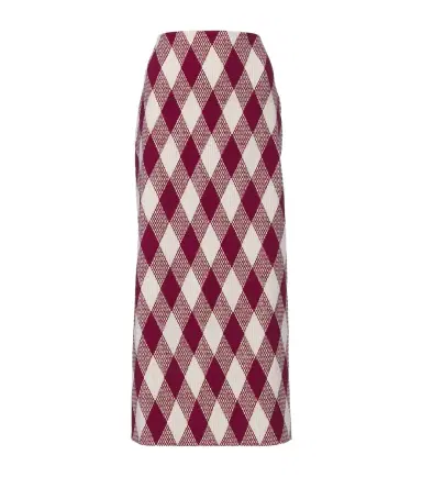 Oscar de la Renta Argyle wool-blend pencil skirt | Thumbnail 1 Oscar de la Renta Argyle wool-blend pencil skirt | Thumbnail 1