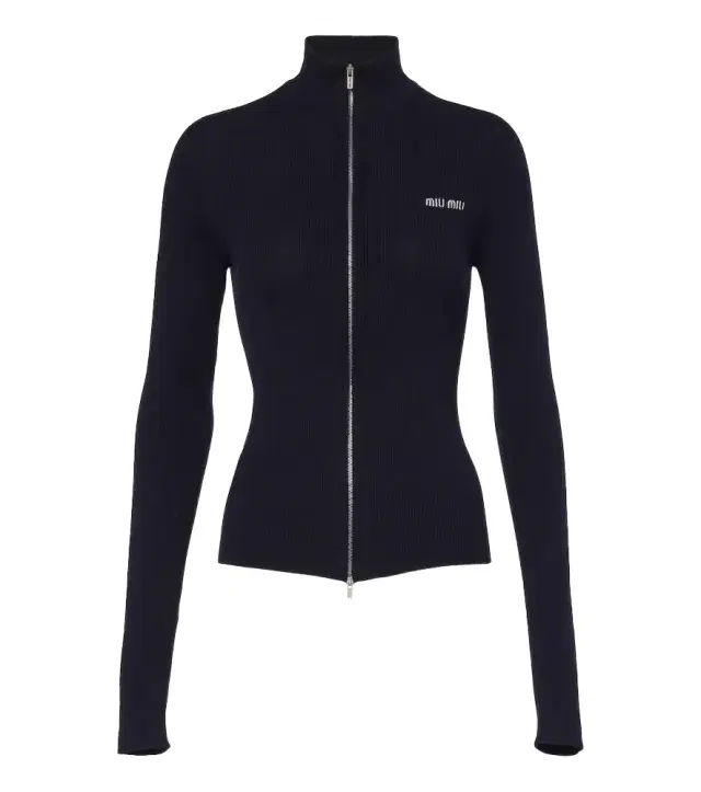 Ribbed-knit cotton zip-up sweater Ribbed-knit cotton zip-up sweater