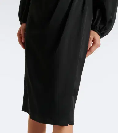Max Mara Elegante draped satin midi dress | Thumbnail 6 Max Mara Elegante draped satin midi dress | Thumbnail 6