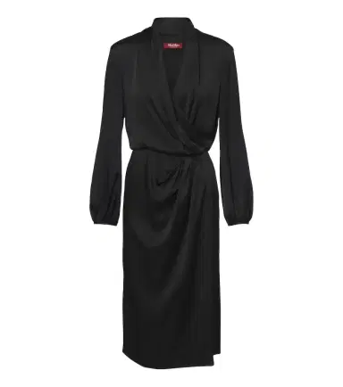 Max Mara Elegante draped satin midi dress | Thumbnail 1 Max Mara Elegante draped satin midi dress | Thumbnail 1
