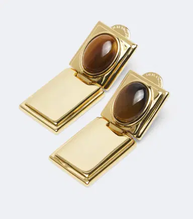 Déhanche Déhanche Signet Stone Tiger's Eye 18kt gold-plated earrings | Thumbnail 3 Déhanche Déhanche Signet Stone Tiger's Eye 18kt gold-plated earrings | Thumbnail 3