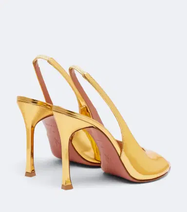 Amina Muaddi Alexa mirrored leather slingback sandals | Thumbnail 3 Amina Muaddi Alexa mirrored leather slingback sandals | Thumbnail 3