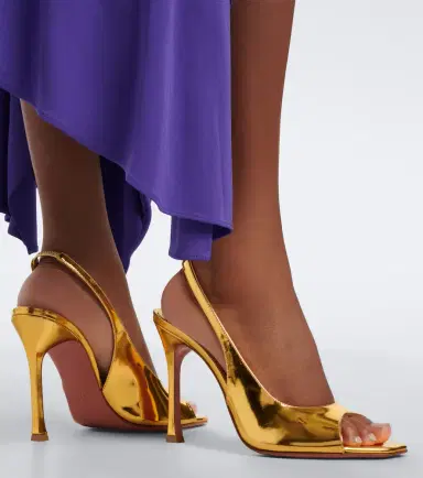Amina Muaddi Alexa mirrored leather slingback sandals | Thumbnail 5 Amina Muaddi Alexa mirrored leather slingback sandals | Thumbnail 5