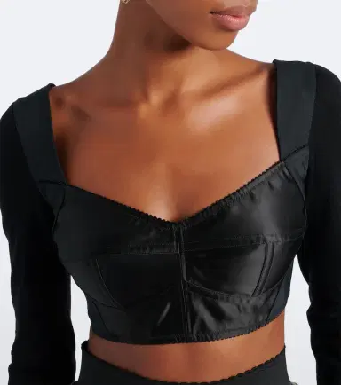 Dolce & Gabbana Satin crop top | Thumbnail 3 Dolce & Gabbana Satin crop top | Thumbnail 3