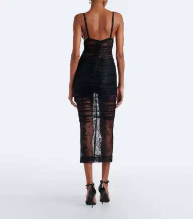 Dolce & Gabbana Sheer lace midi dress | Thumbnail 3 Dolce & Gabbana Sheer lace midi dress | Thumbnail 3