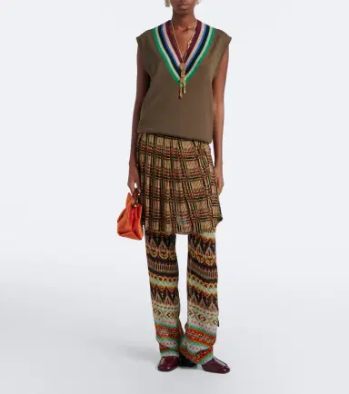 Dries Van Noten Printed layered wide-leg pants | Thumbnail 6 Dries Van Noten Printed layered wide-leg pants | Thumbnail 6