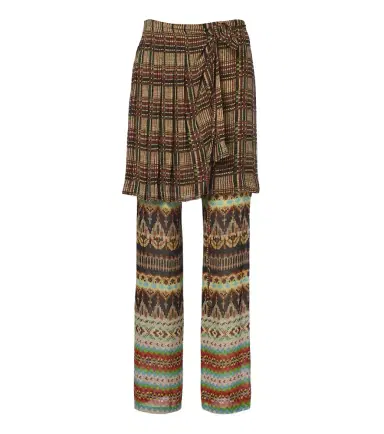 Dries Van Noten Printed layered wide-leg pants | Thumbnail 1 Dries Van Noten Printed layered wide-leg pants | Thumbnail 1