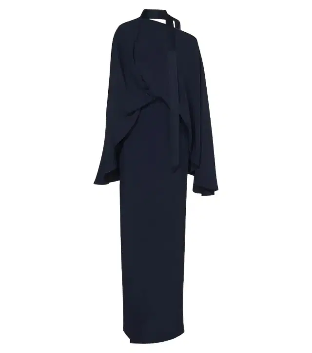 Brooks scarf-detail crêpe cady gown Brooks scarf-detail crêpe cady gown
