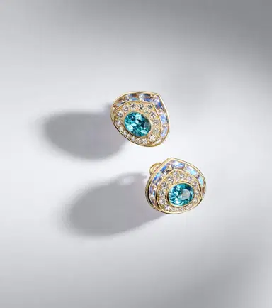 Marina B Claudia 18kt gold earrings with gemstones | Thumbnail 5 Marina B Claudia 18kt gold earrings with gemstones | Thumbnail 5