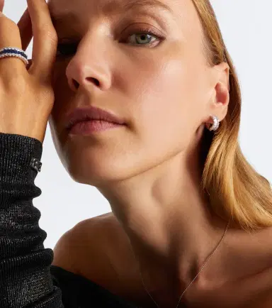 Bucherer Fine Jewellery Baguette Love 18kt white gold hoop earrings with diamonds | Thumbnail 3 Bucherer Fine Jewellery Baguette Love 18kt white gold hoop earrings with diamonds | Thumbnail 3