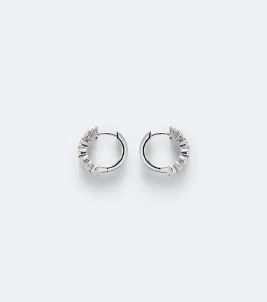 Bucherer Fine Jewellery Baguette Love 18kt white gold hoop earrings with diamonds | Thumbnail 4 Bucherer Fine Jewellery Baguette Love 18kt white gold hoop earrings with diamonds | Thumbnail 4