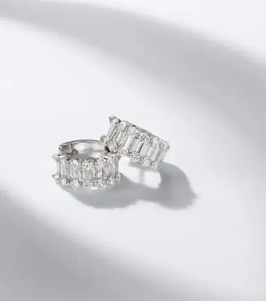 Bucherer Fine Jewellery Baguette Love 18kt white gold hoop earrings with diamonds | Thumbnail 5 Bucherer Fine Jewellery Baguette Love 18kt white gold hoop earrings with diamonds | Thumbnail 5