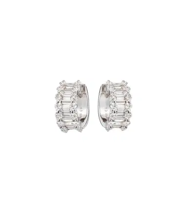 Bucherer Fine Jewellery Baguette Love 18kt white gold hoop earrings with diamonds | Thumbnail 1 Bucherer Fine Jewellery Baguette Love 18kt white gold hoop earrings with diamonds | Thumbnail 1