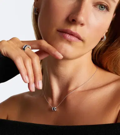Bucherer Fine Jewellery Baguette Love 18kt white gold necklace with sapphires and diamonds | Thumbnail 4 Bucherer Fine Jewellery Baguette Love 18kt white gold necklace with sapphires and diamonds | Thumbnail 4