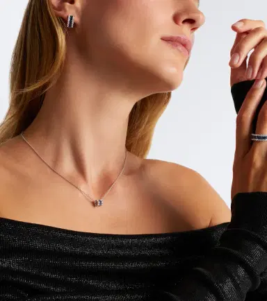 Bucherer Fine Jewellery Baguette Love 18kt white gold necklace with sapphires and diamonds | Thumbnail 5 Bucherer Fine Jewellery Baguette Love 18kt white gold necklace with sapphires and diamonds | Thumbnail 5