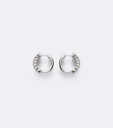 Bucherer Fine Jewellery Baguette Love 18kt white gold hoop earrings with rubies and diamonds | Thumbnail 2 Bucherer Fine Jewellery Baguette Love 18kt white gold hoop earrings with rubies and diamonds | Thumbnail 2