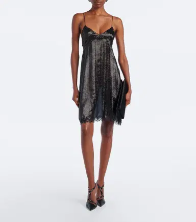 Tom Ford Embellished lace-trimmed silk-blend minidress | Thumbnail 3 Tom Ford Embellished lace-trimmed silk-blend minidress | Thumbnail 3