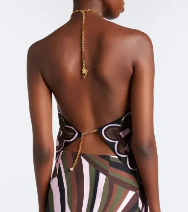 PUCCI Baiadera halterneck silk twill top | Thumbnail 4 PUCCI Baiadera halterneck silk twill top | Thumbnail 4
