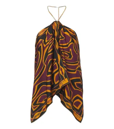PUCCI Labirinto silk twill halterneck top | Thumbnail 1 PUCCI Labirinto silk twill halterneck top | Thumbnail 1
