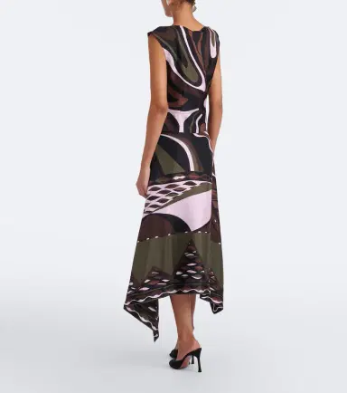 PUCCI Dune asymmetric silk twill midi skirt | Thumbnail 2 PUCCI Dune asymmetric silk twill midi skirt | Thumbnail 2