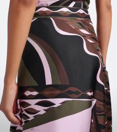 PUCCI Dune asymmetric silk twill midi skirt | Thumbnail 3 PUCCI Dune asymmetric silk twill midi skirt | Thumbnail 3