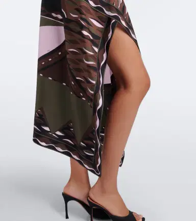 PUCCI Dune asymmetric silk twill midi skirt | Thumbnail 4 PUCCI Dune asymmetric silk twill midi skirt | Thumbnail 4