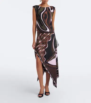 PUCCI Dune asymmetric silk twill midi skirt | Thumbnail 5 PUCCI Dune asymmetric silk twill midi skirt | Thumbnail 5