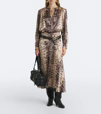 Isabel Marant Laren snake-print silk satin midi skirt | Thumbnail 2 Isabel Marant Laren snake-print silk satin midi skirt | Thumbnail 2